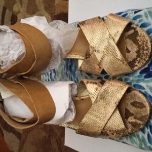 Betsey Johnson leather snake print sandal